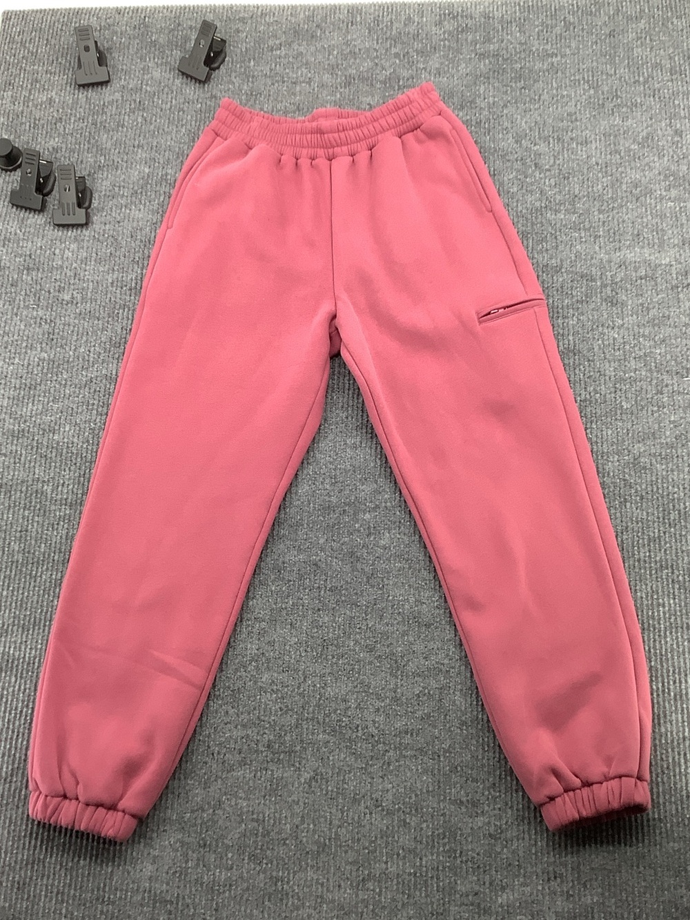Comfrt Women's Pink Fleece Jogger Pants - Elastic Waistband